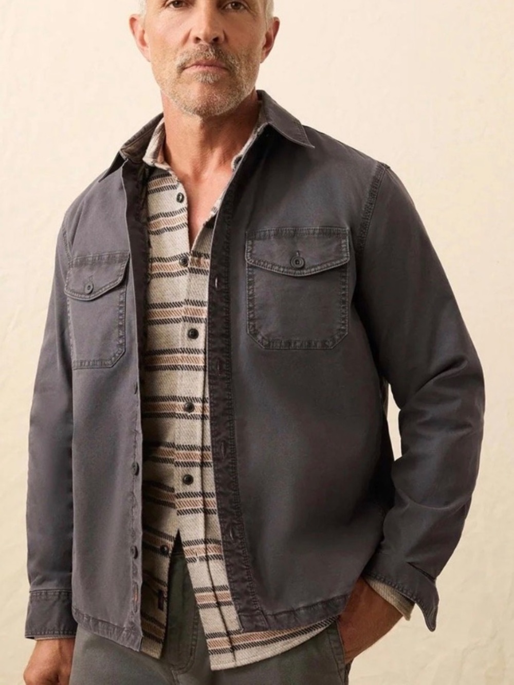 NWT - Faherty Lakeside CPO Jacket - Washed Charcoal - Men's Size XL